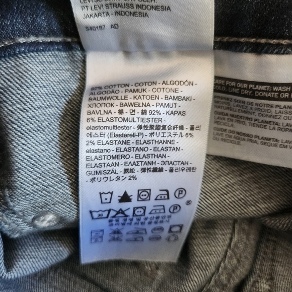 Levis 711 Skinny Jeans Dark Wash Square Pockets Stretchy Mid Rise Womens Size 24 - Picture 6 of 10